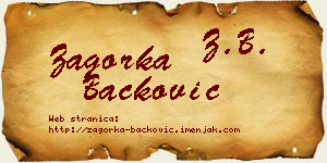Zagorka Backović vizit kartica